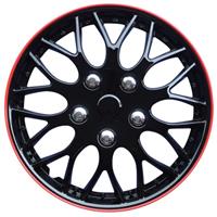 AutoStyle wieldoppen Missouri 13 inch ABS zwart/rood set van 4