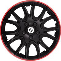 Sparco wieldoppen Veneto 14 inch ABS zwart/rood set van 4