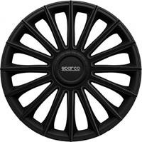 Sparco wieldoppen Torino 15 inch ABS zwart set van 4