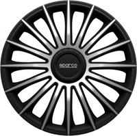 Sparco wieldoppen Torino 15 inch ABS zwart/zilver set van 4