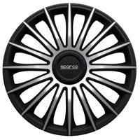 4-Delige Sparco Wieldoppenset Treviso 16-inch zwart/zilver
