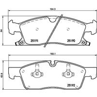 Remblokkenset, schijfrem BREMBO, u.a. für Jeep, Dodge