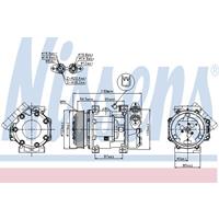 Compressor, airconditioning NISSENS, Spanning (Volt)12V, u.a. für Mazda, Ford, Volvo