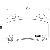 Remblokkenset, schijfrem BREMBO, u.a. für Chrysler, Dodge, Jeep, Chevrolet, Cadillac