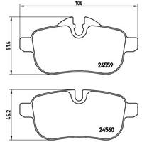 Remblokkenset, schijfrem BREMBO, u.a. für BMW