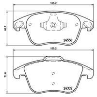 Remblokkenset, schijfrem BREMBO, u.a. für Peugeot, Citroën, DS