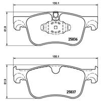 Remblokkenset, schijfrem BREMBO, u.a. für Citroën, Opel, Peugeot