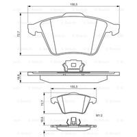 Remblokkenset, schijfrem BOSCH, u.a. für Volvo, Opel, Vauxhall, Saab, Mazda, Ford