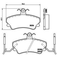 Remblokkenset, schijfrem BREMBO, u.a. für Renault