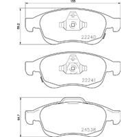 Remblokkenset, schijfrem BREMBO, u.a. für Jeep, Fiat