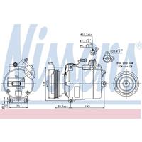 Compressor, airconditioning NISSENS, Spanning (Volt)12V, u.a. für Audi, VW, Skoda