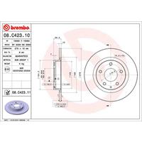 Remschijf COATED DISC LINE BREMBO, Remschijftype: Massief, u.a. für Mazda