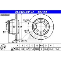 ATE Bremsscheiben 24.0120-0112.1 Scheibenbremsen,Bremsscheibe PORSCHE,944,924,928