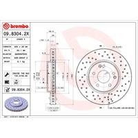 Remschijf BREMBO XTRA LINE BREMBO, Remschijftype: Geperforeerd / Geventileerd, u.a. für Mercedes-Benz