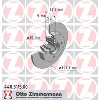 Remschijf Zimmermann, Remschijftype: Massief, u.a. für Citroën, DS, Peugeot