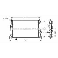 Kühler, Motorkühlung AVA FDA2369