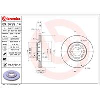 Remschijf COATED DISC LINE BREMBO, Remschijftype: Binnen geventileerd, u.a. für Alfa Romeo