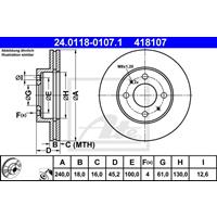 Bremsscheibe Vorderachse ATE 24.0118-0107.1