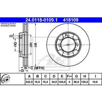 Bremsscheibe Vorderachse ATE 24.0118-0109.1