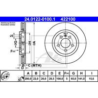 Bremsscheibe | ATE (24.0122-0100.1)