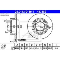 Bremsscheibe | ATE (24.0113-0189.1)