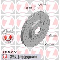 Remschijf SPORT REMSCHIJF COAT Z Zimmermann, Remschijftype: Buiten geventileerd, u.a. für Saab, Opel, Vauxhall, Cadillac