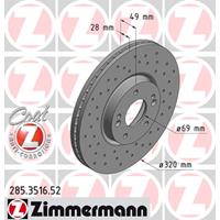 Bremsscheibe Vorderachse Zimmermann 285.3516.52