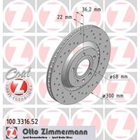 Bremsscheibe Hinterachse Zimmermann 100.3316.52