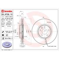 Remschijf COATED DISC LINE BREMBO, Remschijftype: Binnen geventileerd, u.a. für Mercedes-Benz