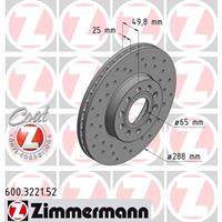 Remschijf SPORT REMSCHIJF COAT Z Zimmermann, Remschijftype: Binnen geventileerd, u.a. für Audi, VW, Seat, Skoda