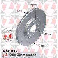 Remschijf SPORT REMSCHIJF COAT Z Zimmermann, Remschijftype: Buiten geventileerd, u.a. für Saab, Opel, Vauxhall