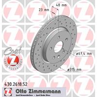 Remschijf SPORT REMSCHIJF COAT Z Zimmermann, Remschijftype: Binnen geventileerd, u.a. für Opel, Saab, Vauxhall, Chevrolet