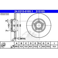 Bremsscheibe 'PowerDisc' | ATE (24.0315-0105.1)