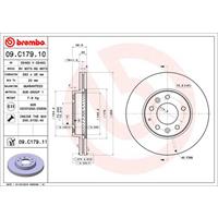 Remschijf COATED DISC LINE BREMBO, Remschijftype: Binnen geventileerd, u.a. für Nissan