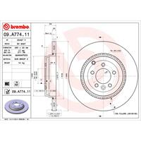 Remschijf COATED DISC LINE BREMBO, Remschijftype: Binnen geventileerd, u.a. für Toyota