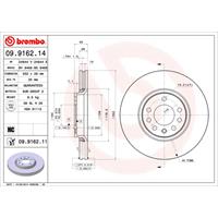 BREMBO Bremsscheiben SAAB,OPEL,CADILLAC 09.9162.11 95526652,569004,95526652 Scheibenbremsen,Bremsscheibe 9191247,93171500,95526652