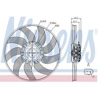 Koelventilatorwiel NISSENS, Diameter (mm)382mm, Spanning (Volt)12V, u.a. für Audi, Porsche