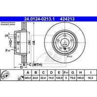 Bremsscheibe | ATE (24.0124-0213.1)