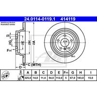 Bremsscheibe | ATE (24.0114-0119.1)