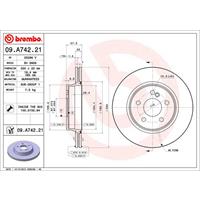 Remschijf COATED DISC LINE BREMBO, Remschijftype: Binnen geventileerd, u.a. für Mercedes-Benz