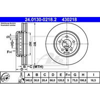 Bremsscheibe | ATE (24.0130-0218.2)