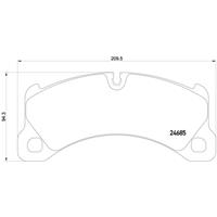 Remblokkenset, schijfrem BREMBO, u.a. für Porsche