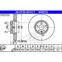 Bremsscheibe | ATE (24.0130-0212.1)