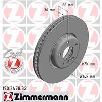 Bremsscheibe Vorderachse links Zimmermann 150.3478.32