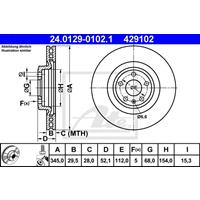 Bremsscheibe | ATE (24.0129-0102.1)