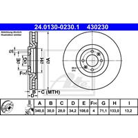 Bremsscheibe | ATE (24.0130-0230.1)