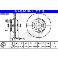 Bremsscheibe 'PowerDisc' | ATE (24.0325-0119.1)