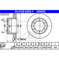 Bremsscheibe | ATE (24.0128-0202.1)