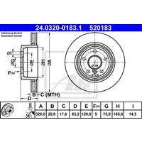 Bremsscheibe 'PowerDisc' | ATE (24.0320-0183.1)