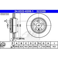 Bremsscheibe 'PowerDisc' | ATE (24.0322-0209.1)